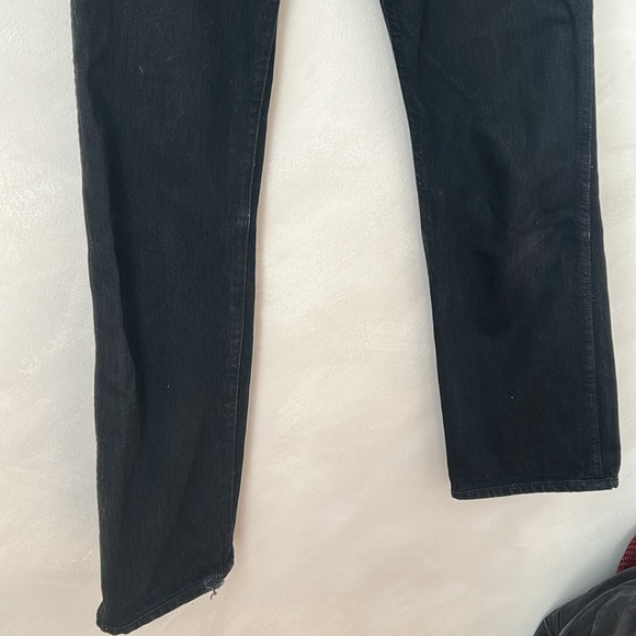 Redone Levi’s black jeans size 25 high rise long inseam straight leg 90s - Picture 5 of 13